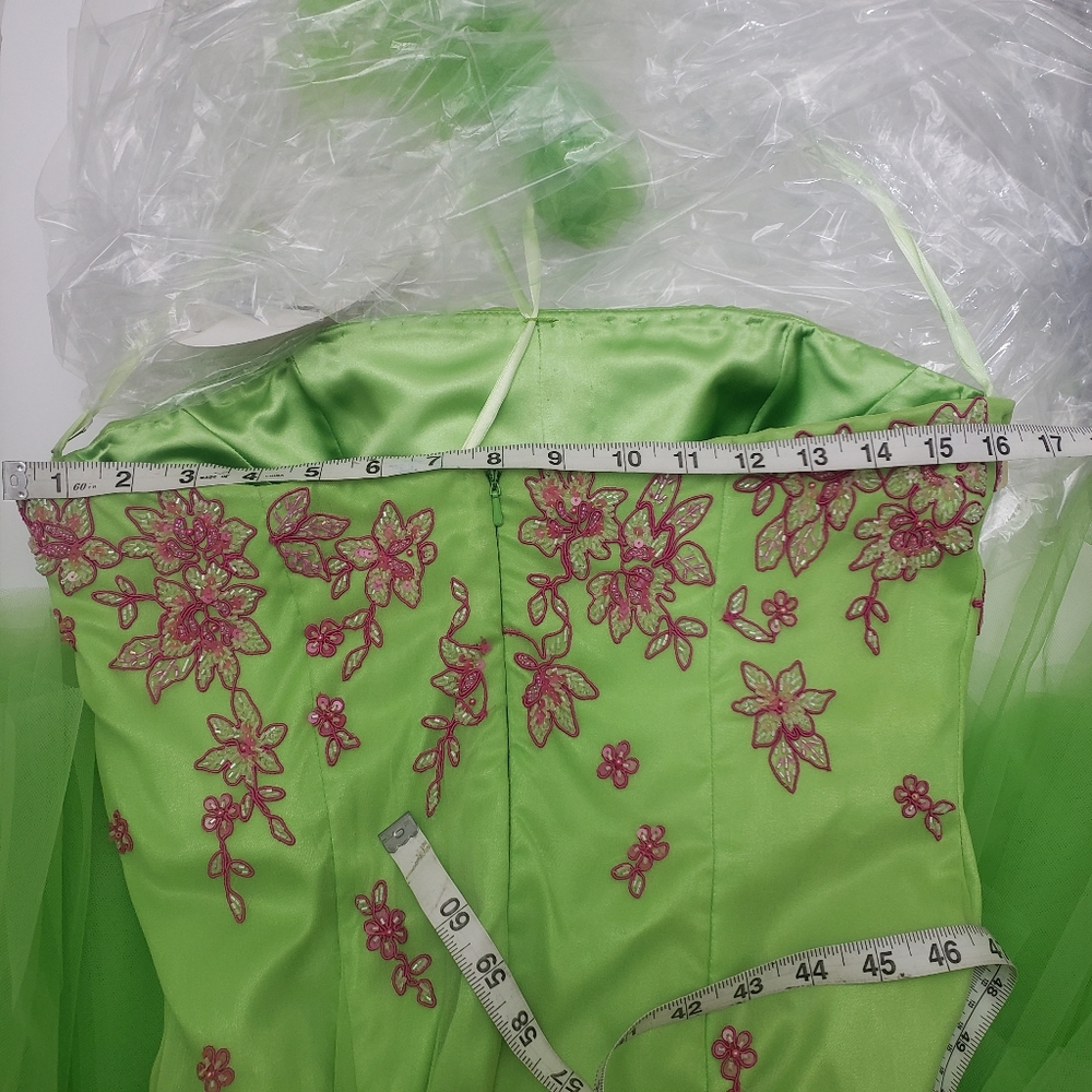 Panoply Prom / Pageant / Evening Gown Lime/Pink 10 - Picture 9 of 12